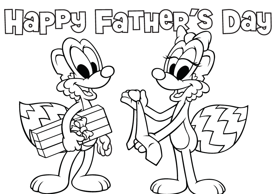 Kolorowanka lisy szczęśliwego dnia ojca